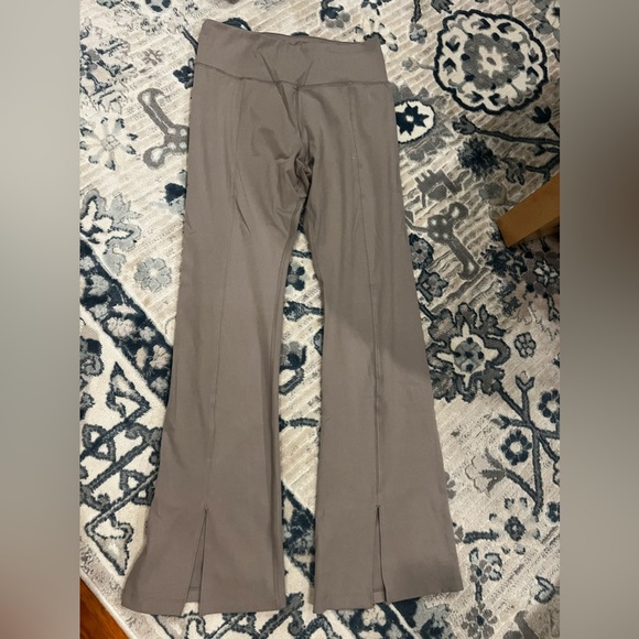 Calvin Klein Performance Embrace High Waist Flared Pants with Slits Moonrock - Picture 7 of 10